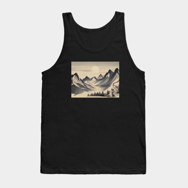 Mountain Trees Camp Vintage Since Established River Tank Top by Flowering Away
